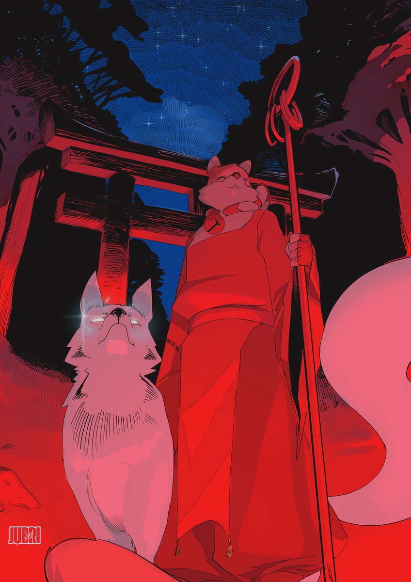 Kitsune Fox at Torii Gate